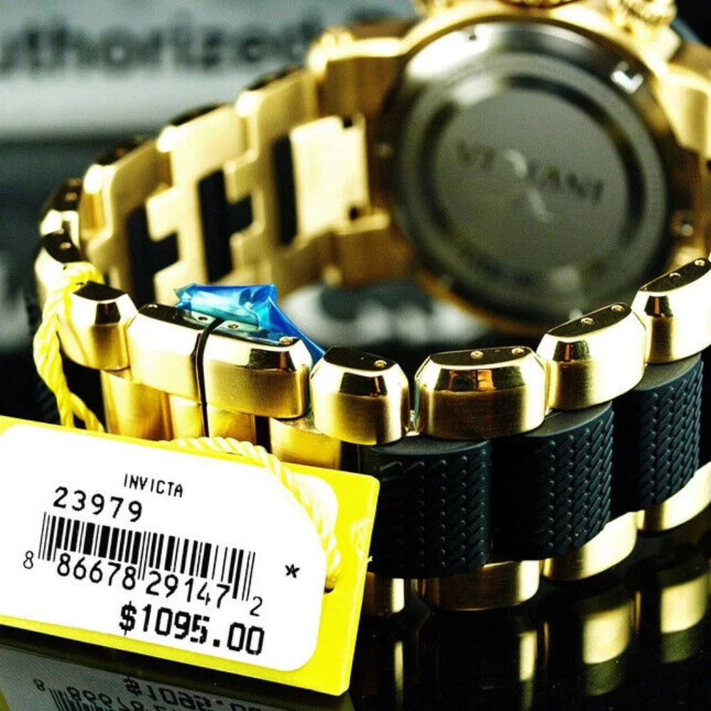 Invicta 18k Gold Blue Dial Watch! New!
